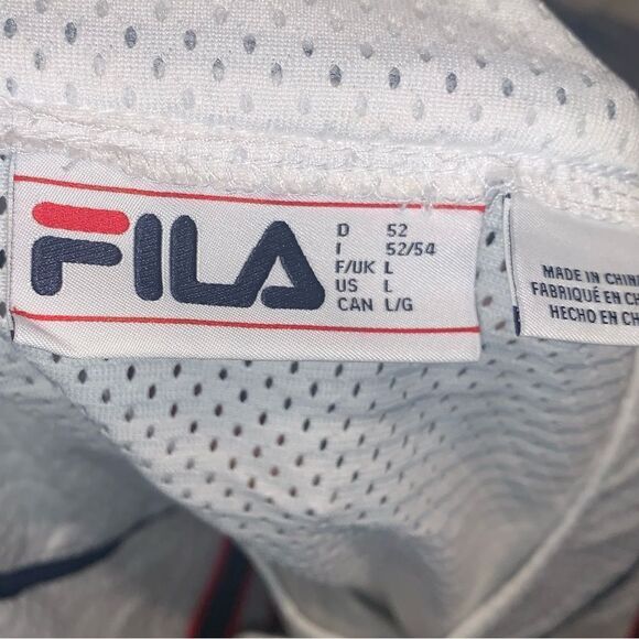 Fila Jersey Men's Baseball White Short Sleeve Button Up - Picture 3 of 4